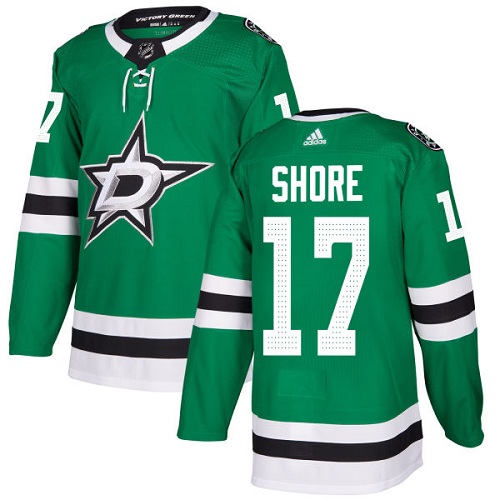 Adidas Stars #17 Devin Shore Green Home Authentic Stitched NHL Jersey